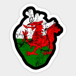 Love Wales Anatomical Heart Welsh Dragon St Davids Sticker